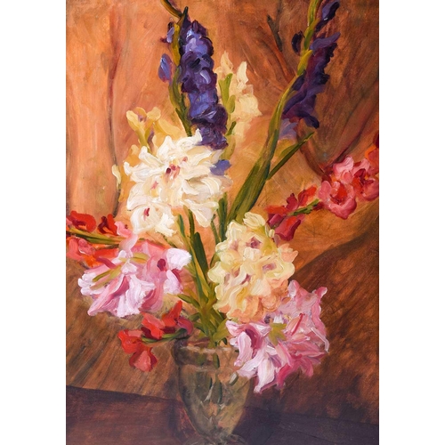 32 - 20th century school, an Impressionist style floral still life, unsigned oil on canvas, 73.5 cm x 54 ... 