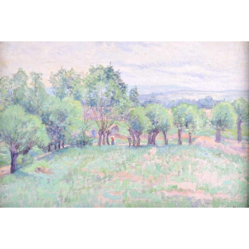 33 - An Impressionist style landscape, oil on canvas, signed Mai ?, attributed verso to 'Giran Max', 27 c... 