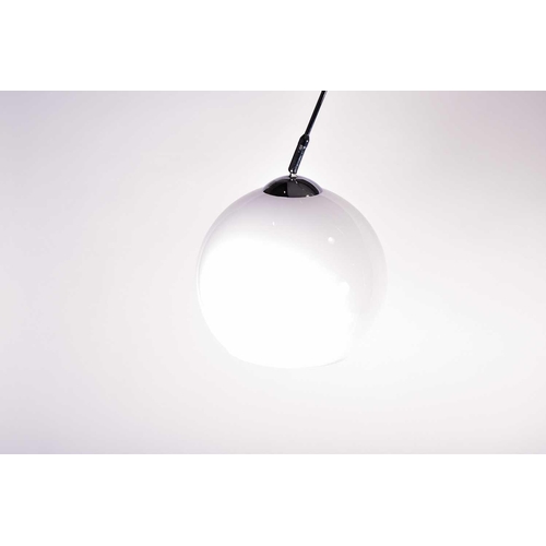 376 - After Achille Castiglioni, an Arco style chrome and marble adjustable lamp, 179cm high