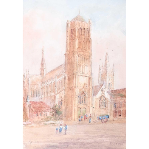 40 - Edward Nevil (British, fl: 1880 - 1900) 'Ypres' & 'Malines', signed, watercolour, a pair, 27 x 19cm