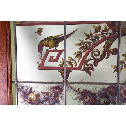 410 - A 19th century hand-painted stained glass window panel, depicting a portrait of King Philippe August... 