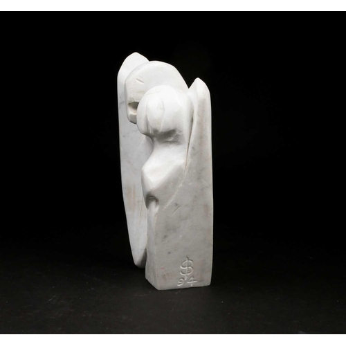 416 - Sven Berlin (1911-1999) British: 'The Angel', sculpture in marble, inscribed monogram signature and ... 