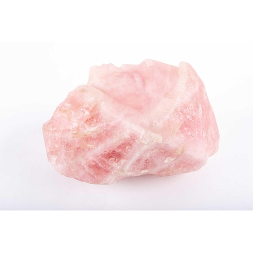 417 - † Sven Berlin (1911-1999) British, a carved pink quartz sculpture, depicting a female head, 18 cm hi... 