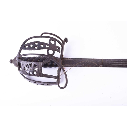 424 - A Victorian Argyll & Sutherland Officers basket-hilt sword, the ricasso indistinctly stamped for Joh... 