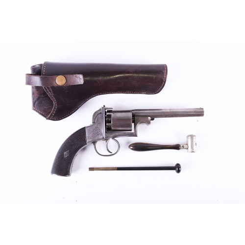 439 - A Webley - Bentley attributed single action open top percussion revolver, mid 19th century, with oct... 