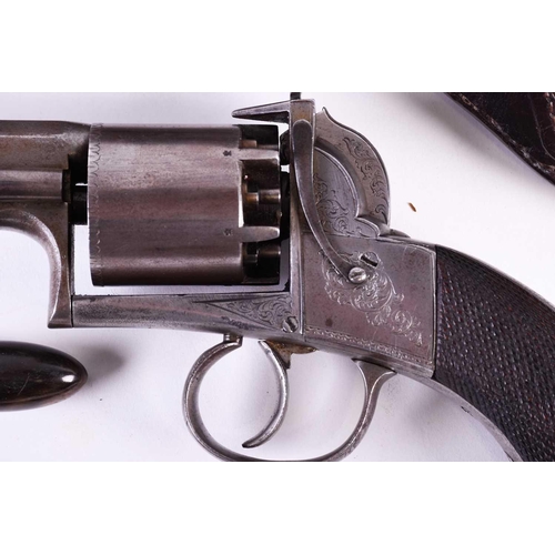 439 - A Webley - Bentley attributed single action open top percussion revolver, mid 19th century, with oct... 