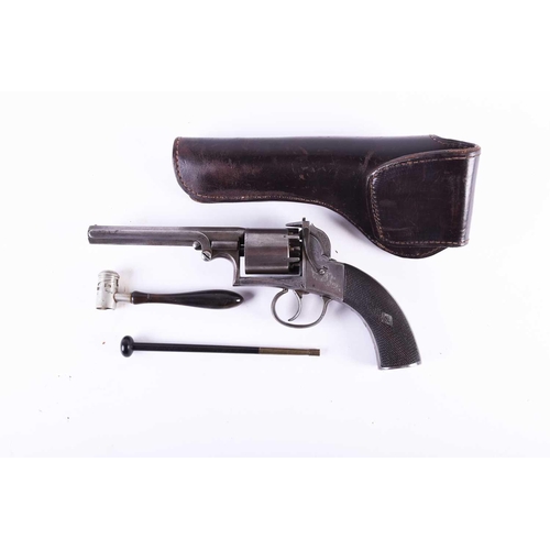 439 - A Webley - Bentley attributed single action open top percussion revolver, mid 19th century, with oct... 