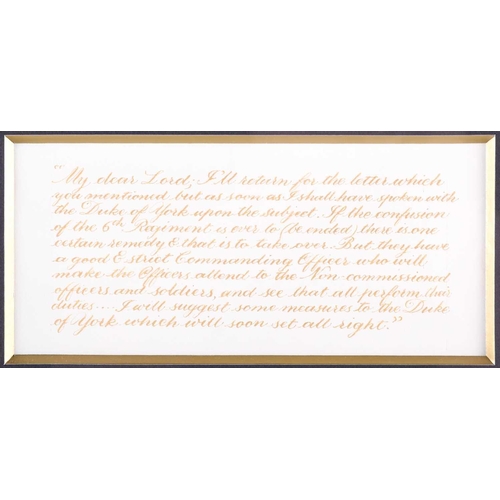 460 - Wellesley, Arthur, Duke of Wellington (1769-1852), a framed and glazed autographed letter, dated Dec... 