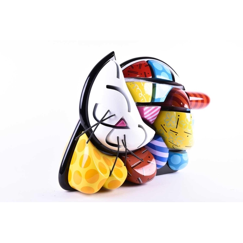 465 - Romero Britto (b.1963) Brazilian, a large limited edition three-dimensional abstract figure of a cat... 