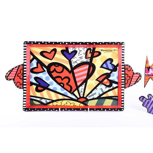 467 - Romero Britto (b.1963) Brazilian, a ceramic Goebel fish sculpture, titled 'Deeply in Love', hand-sig... 