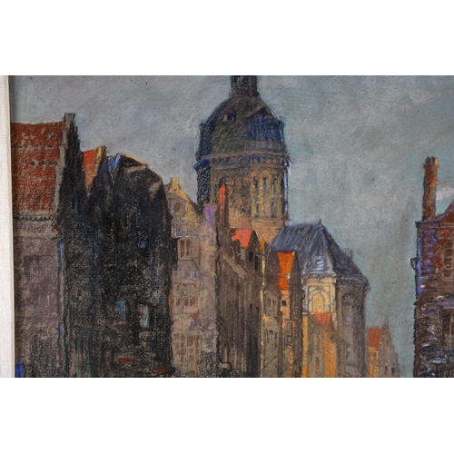 47 - Herbert Davis Richter (1874-1955) British, 'The Old Church, Amsterdam', pastel on board, signed to l... 