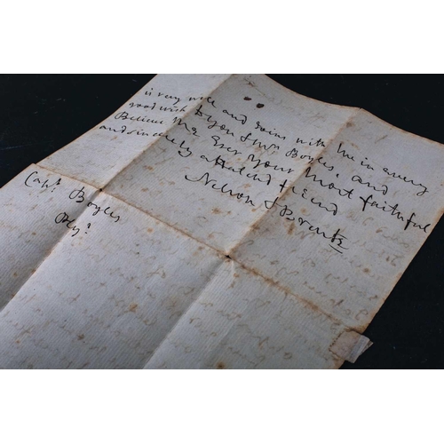 487 - A letter from Viscount Horatio Nelson (1758-1805), to Post-Captain Charles Boyles (1756-1816), writt... 