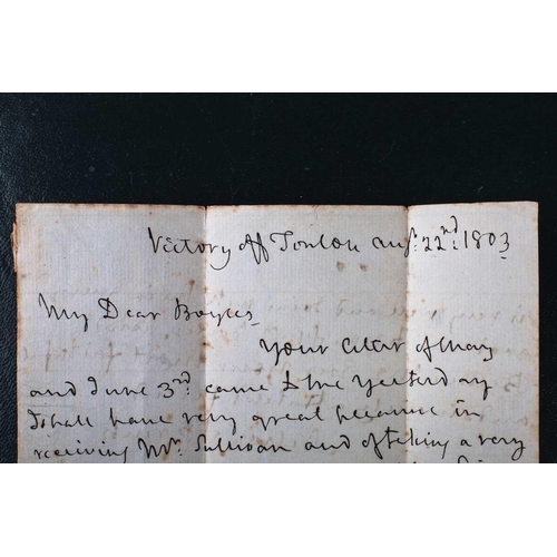 487 - A letter from Viscount Horatio Nelson (1758-1805), to Post-Captain Charles Boyles (1756-1816), writt... 