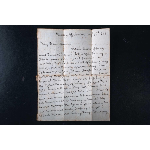 487 - A letter from Viscount Horatio Nelson (1758-1805), to Post-Captain Charles Boyles (1756-1816), writt... 