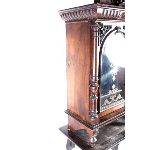 489 - An impressive Victorian mahogany 'Penny in the Slot' Polyphon on associated stand, the arched glazed... 