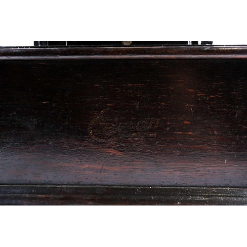 493 - An Edison Standard Phonograph, 1903, in oak case, with japanned and brass horn, the patent plate wit... 