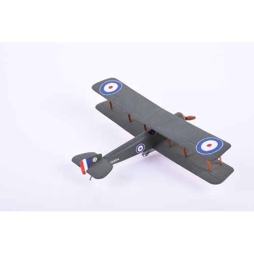 497 - A group of five W. O. Doylend miniature hardwood model airplanes, built to a scale of one inch to si... 