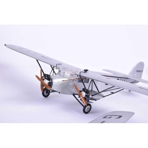 499 - Five W.O. Doylend miniature hardwood model airplanes, built to a scale of 1inch to six feet, each wi... 