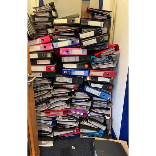 518 - A very large quantity of football programmes, contained in approximately 220 A4 ring binders (and lo... 