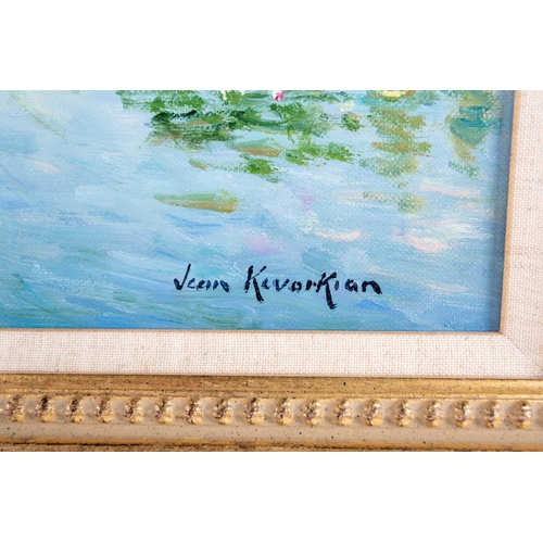 53 - † Jean Kevorkian (b.1933) French, 'Nymphéas', an impressionist style view of a pond on a summer's da... 