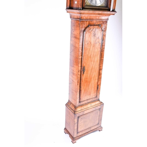 530 - A Georgian walnut long case clock, the arched brass dial for Richard Holland, Coventry, with silvere... 