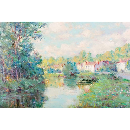 54 - † Jean Kevorkian (b.1933) French, 'Coulon', an impressionist style view of a river on a summer's day... 