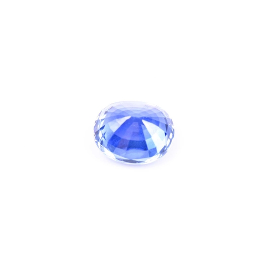 596 - An unmounted oval sapphire, estimated to be approximately 3cts and believed to be of Thai origin.
pl... 