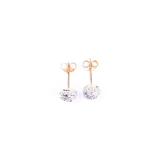 614 - A pair of 18ct white gold and diamond accent ball stud earrings, approximately 6 mm diameter, 1.7 gr... 