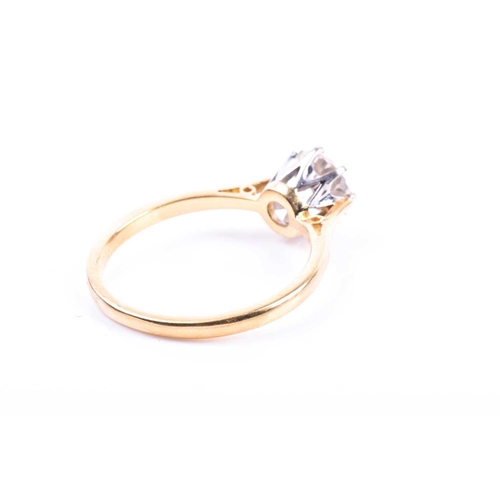 679 - An 18ct yellow gold and solitaire diamond ring, set with a round brilliant-cut diamond of approximat... 