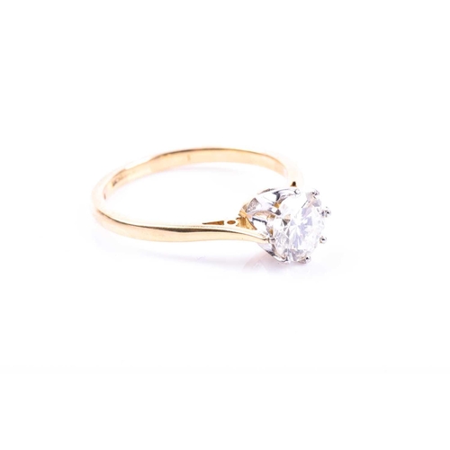 679 - An 18ct yellow gold and solitaire diamond ring, set with a round brilliant-cut diamond of approximat... 