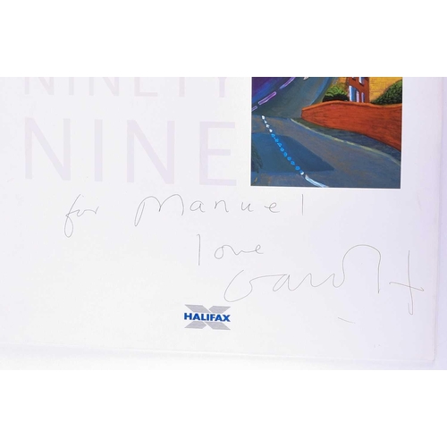 72 - A 1999 David Hockney signed calendar, the signature in pen to the front cover, addressed to 'Manuel'... 