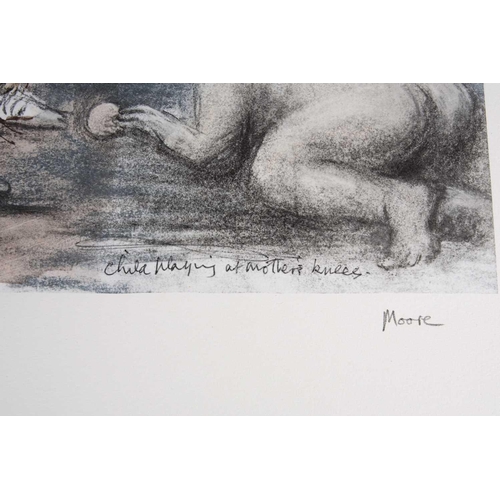 74 - † Henry Moore (1898-2006), 'Child Playing at Mother's Knees', lithographic print in colours, signed ... 