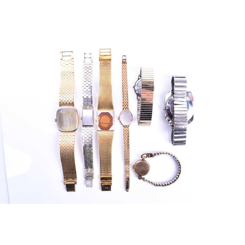 793 - A group of various ladies wristwatches, including an Accurist watch with a tigers eye dial, two furt... 