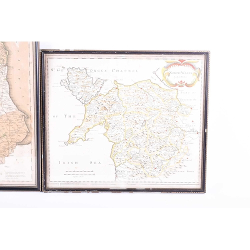 84 - A Robert Morden map of North Wales , hand tinted, 37 x 43cm, together with an early 19th century map... 