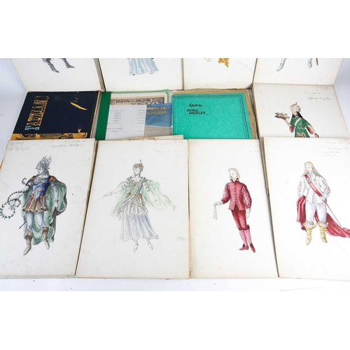 90 - A collection of watercolour and gouache costume designs for the 