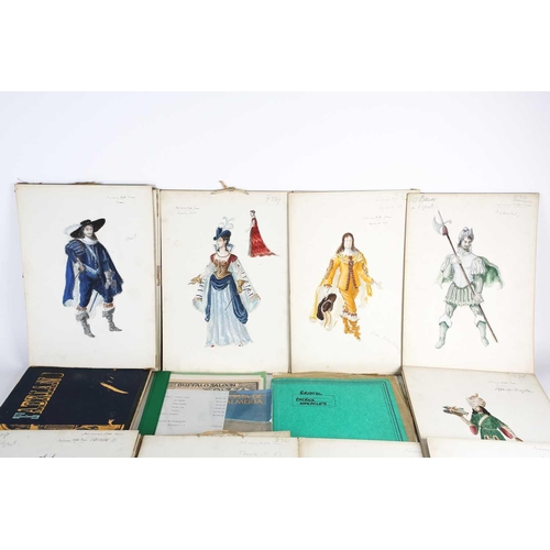 90 - A collection of watercolour and gouache costume designs for the 