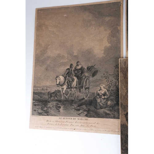 93 - Charles Antoine Coypel (1694 - 1752), a set of six engravings of the adventures of Don Quixote and S... 