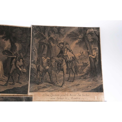 93 - Charles Antoine Coypel (1694 - 1752), a set of six engravings of the adventures of Don Quixote and S... 