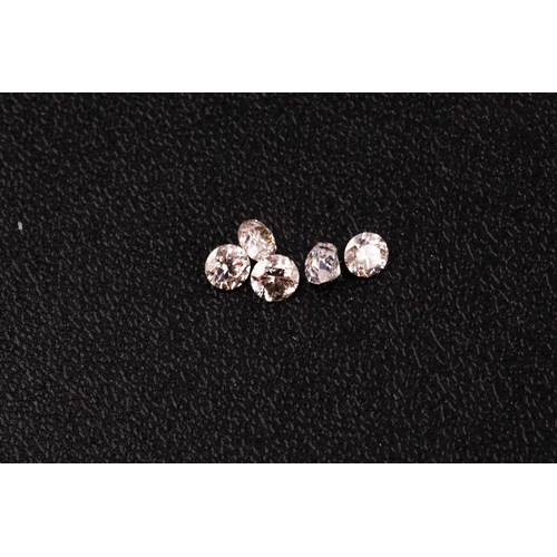 155 - § A group of five round brilliant-cut diamonds, showing slight colour, approximately 1.12 carats com... 