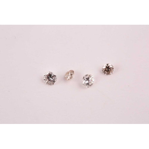 170 - § A near pair of round brilliant-cut diamonds, 0.27 and 0.29 carats approximately, approximate clari... 