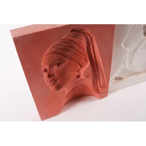 111 - Late 20th-century school, two cast plaster moulds after classical/Renaissance paintings. The white e... 