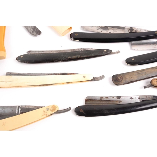 33 - A collection of 19th and early-20th century cutthroat razors. To include a part-complete 'Days of th... 