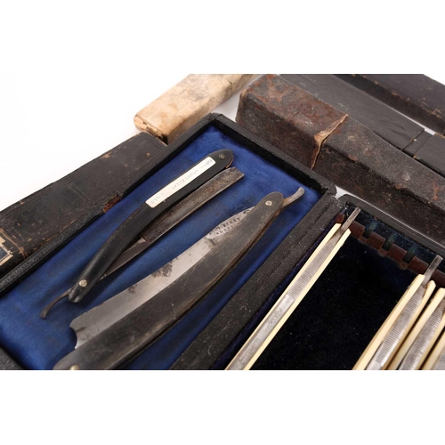 33 - A collection of 19th and early-20th century cutthroat razors. To include a part-complete 'Days of th... 