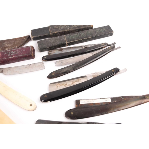 33 - A collection of 19th and early-20th century cutthroat razors. To include a part-complete 'Days of th... 