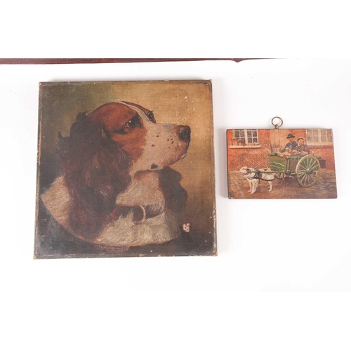 7 - L.Hucknall, Nottingham 1877. An unframed study of the head of a spaniel with a heavy leather collar.... 