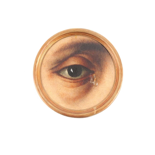 70 - Nancy Fouts (American, 1945-2019) 'Eye with Tear', 2013, oil paint and resin tear on canvas within a... 