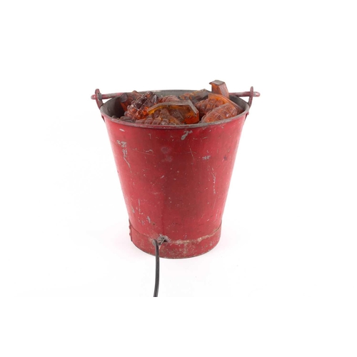 75 - Nancy Fouts (American, 1945-2019), 'Fire Bucket', 1999, vintage bucket, cast resin grenades, flicker... 