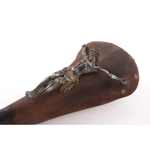 77 - Nancy Fouts (American, 1945-2019) 'Jesus Saddle', 2012, comprised of a vintage leather Brooks bike s... 