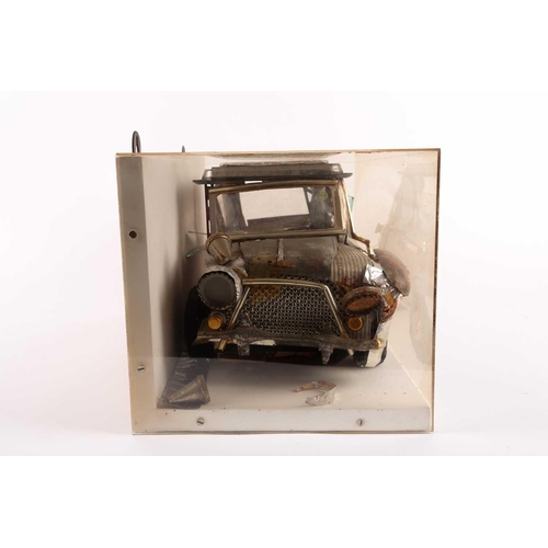 95 - Circle of Nancy Fouts (American, 1945-2019), a late 20th-century abstract sculpture of a Mini Cooper... 