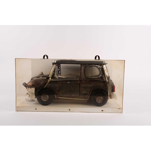 95 - Circle of Nancy Fouts (American, 1945-2019), a late 20th-century abstract sculpture of a Mini Cooper... 